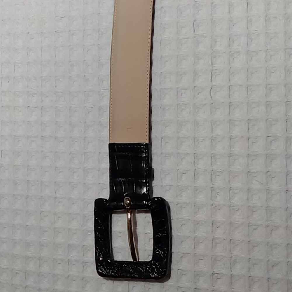 Nancy Gonzalez Black Crocodile Belt Square Buckle Size Large - Picture 10 of 14